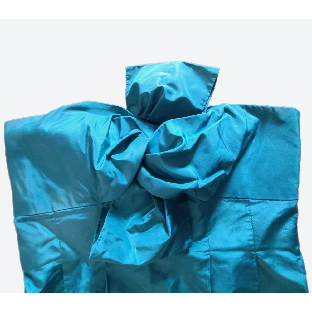 J.Crew -LIKE NEW- $250 Teal Green Strapless Sweetheart Silk Sheath Dress Size 10